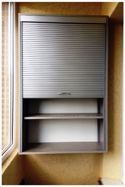 Шкаф на балкон с рольставнями из пластика фото 48.2