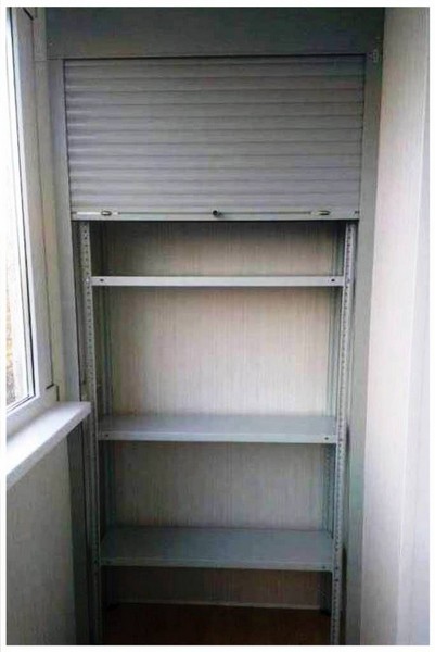 Шкаф на балкон с рольставнями встроенный фото 628