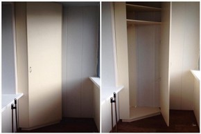 Мебель для балкона дешево фото 98- угловой шкаф изготовленный из ДСП